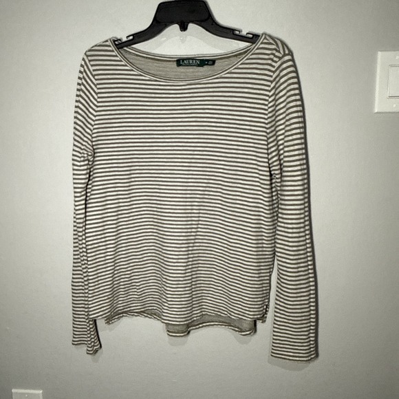 Lauren Ralph Lauren Tops - Lauren Ralph Lauren Blouse Womens Medium M Striped Long Sleeve Round Neck Top